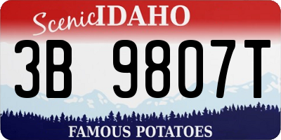 ID license plate 3B9807T
