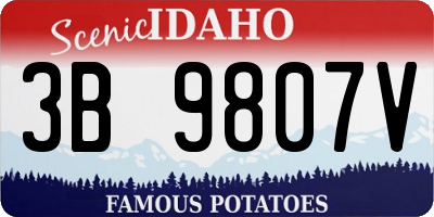 ID license plate 3B9807V