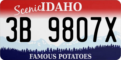 ID license plate 3B9807X
