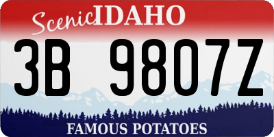 ID license plate 3B9807Z