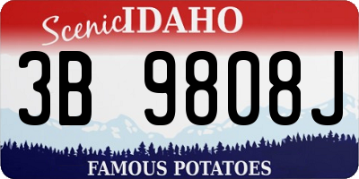 ID license plate 3B9808J