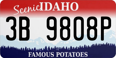 ID license plate 3B9808P