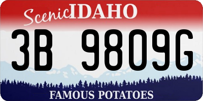 ID license plate 3B9809G