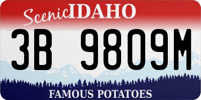 ID license plate 3B9809M