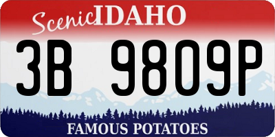 ID license plate 3B9809P
