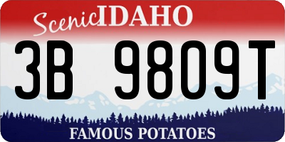 ID license plate 3B9809T