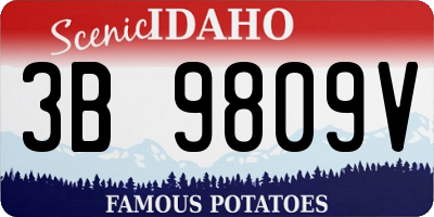 ID license plate 3B9809V