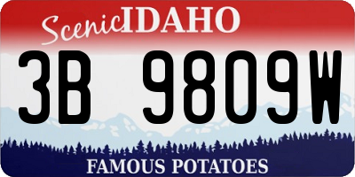 ID license plate 3B9809W