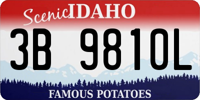 ID license plate 3B9810L