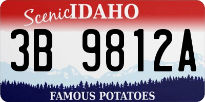 ID license plate 3B9812A