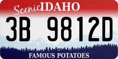 ID license plate 3B9812D