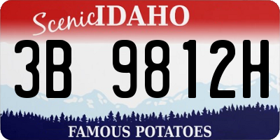 ID license plate 3B9812H
