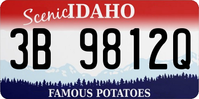 ID license plate 3B9812Q