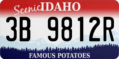 ID license plate 3B9812R
