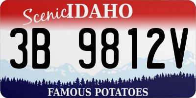 ID license plate 3B9812V