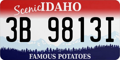 ID license plate 3B9813I