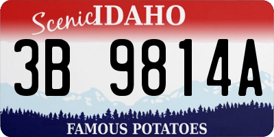 ID license plate 3B9814A