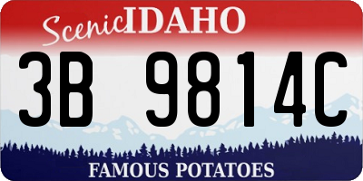 ID license plate 3B9814C