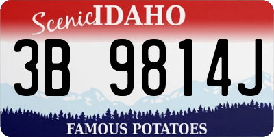 ID license plate 3B9814J