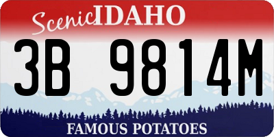 ID license plate 3B9814M