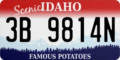 ID license plate 3B9814N