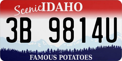 ID license plate 3B9814U