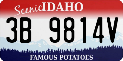 ID license plate 3B9814V