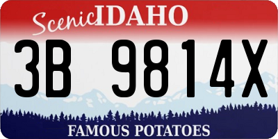 ID license plate 3B9814X