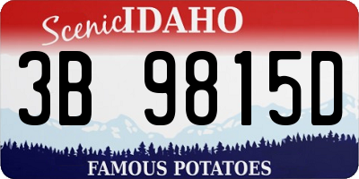 ID license plate 3B9815D