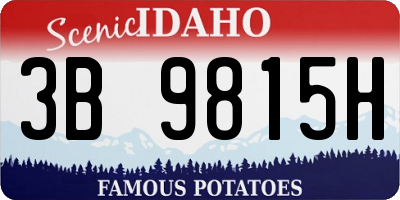 ID license plate 3B9815H