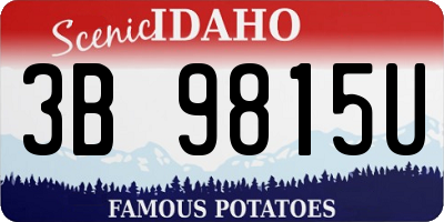 ID license plate 3B9815U