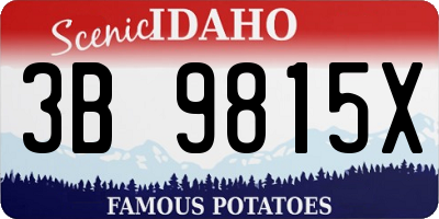 ID license plate 3B9815X