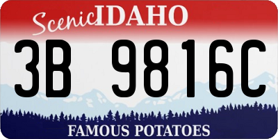 ID license plate 3B9816C