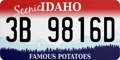 ID license plate 3B9816D