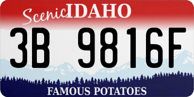 ID license plate 3B9816F