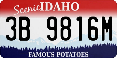 ID license plate 3B9816M