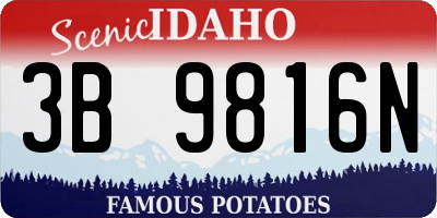 ID license plate 3B9816N