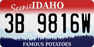 ID license plate 3B9816W
