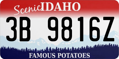 ID license plate 3B9816Z