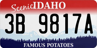 ID license plate 3B9817A