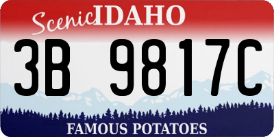 ID license plate 3B9817C