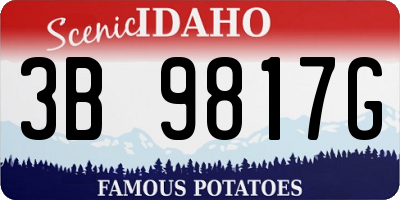 ID license plate 3B9817G