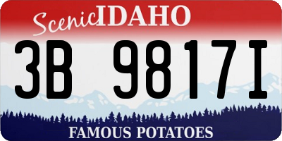 ID license plate 3B9817I