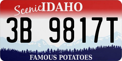 ID license plate 3B9817T