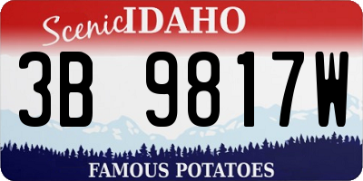 ID license plate 3B9817W
