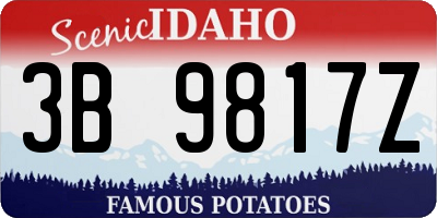 ID license plate 3B9817Z