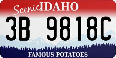 ID license plate 3B9818C