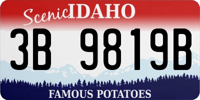 ID license plate 3B9819B