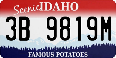 ID license plate 3B9819M