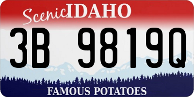 ID license plate 3B9819Q